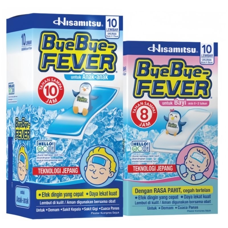 Jual BYE BYE FEVER Meredakan Demam Anak & Bayi Per Box ( ISI 10 LEMBAR ...