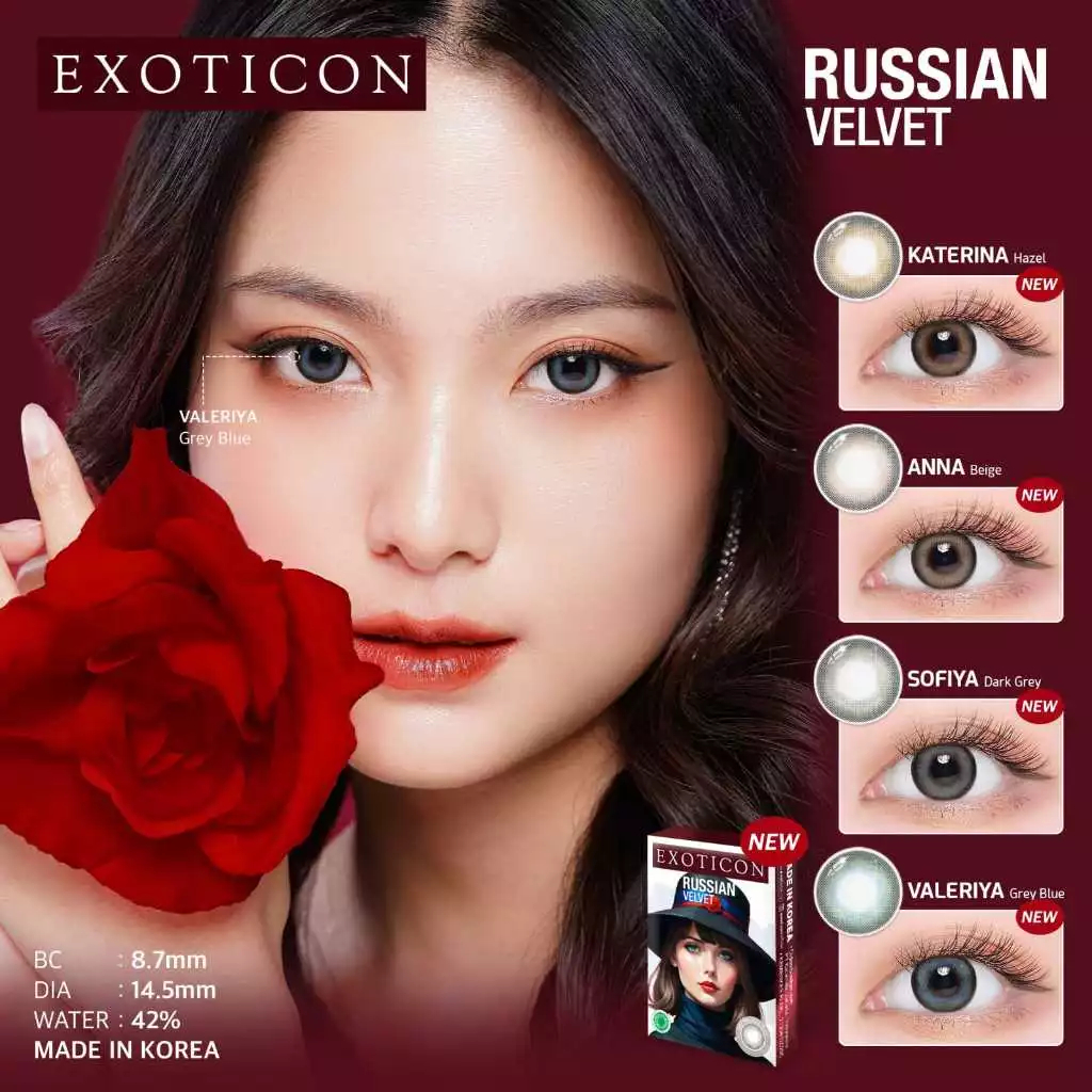Jual Softlens X2 NEW RUSSIAN VELVET 14.5 MM MINUS -0.50 S.D -6.00 ...