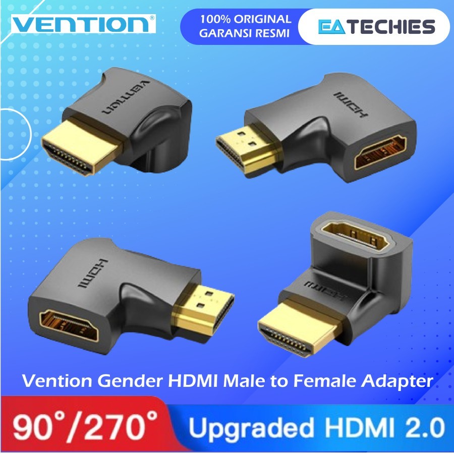 Jual Vention Gender HDMI Bentuk L Adapter 90 270 Straight Vertical Up ...