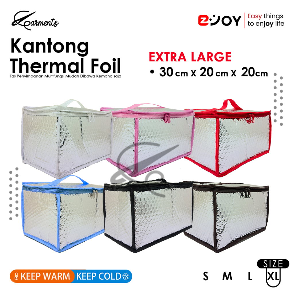 Jual Tas Thermal Alumunium Foil 30cm x 20cm x 20cm (XL) Tas Bekal / Tas