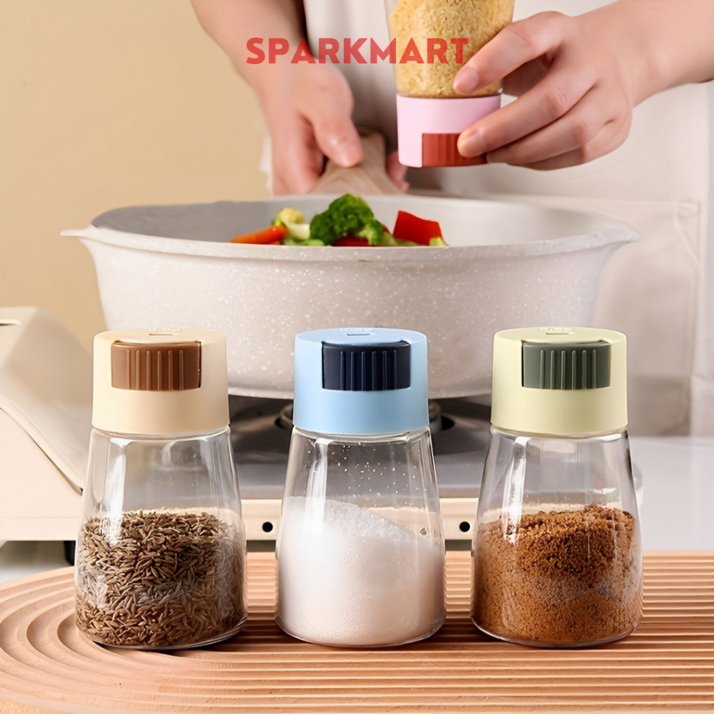 Jual Botol Kaca Bumbu Dapur Seasoning Jar Shaker Type 200ml - Gray ...