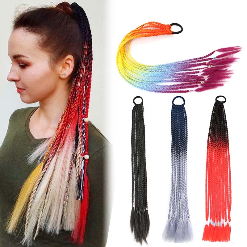 Jual 60cm Rambut Kepang Warna Warni Kepang Rambut Palsu Warna Warna ...