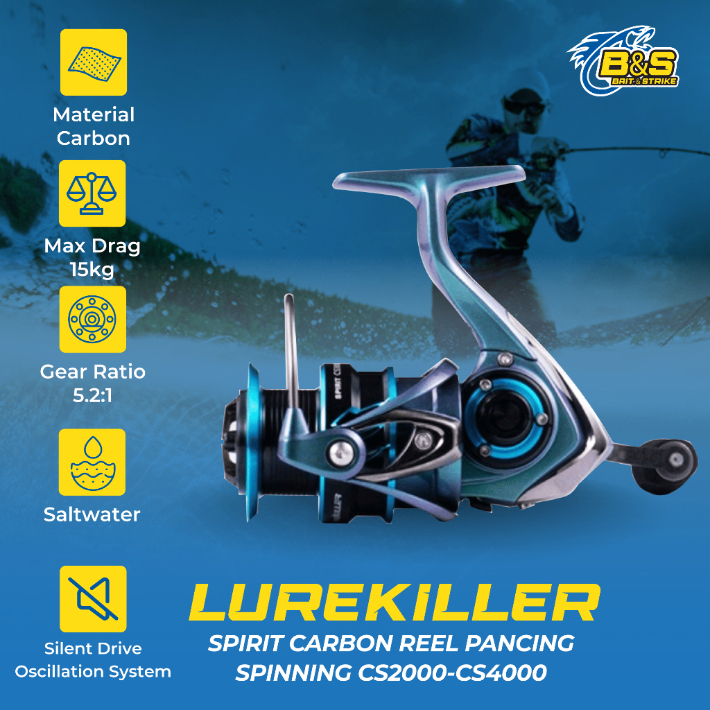 Reel Pancing LUREKILLER Spirit Carbon Reel CS2000-2500-3000-4000 Max Drag  15KG RP025