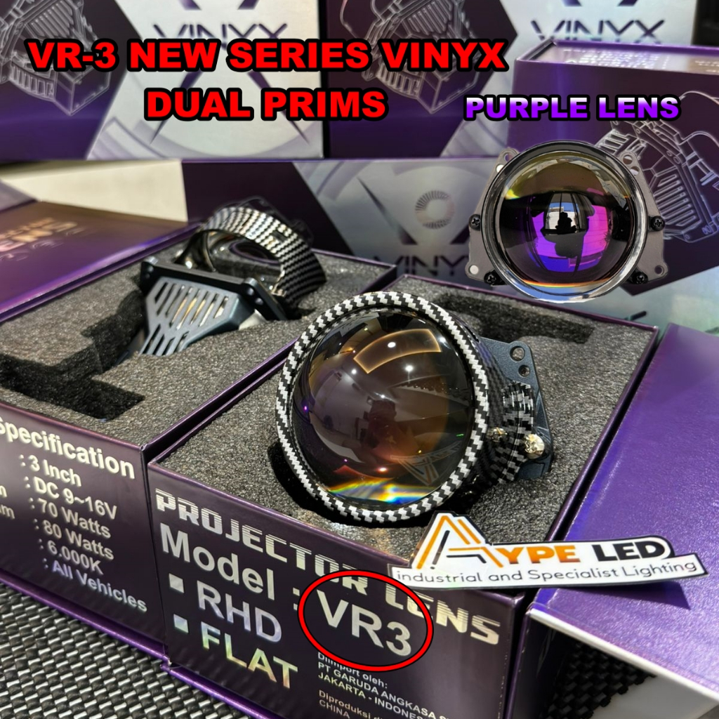 Jual Biled Projector Vinyx VR3 Gen 2 Dual Prims Tech Purple Lens 80 ...