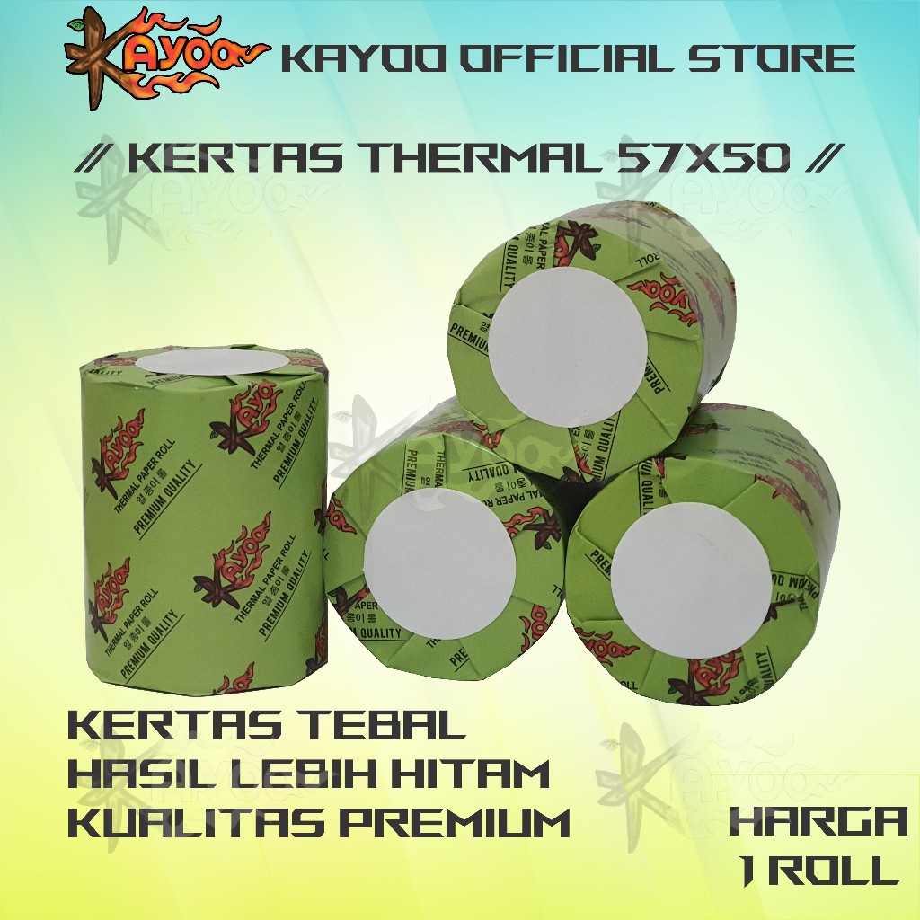KERTAS THERMAL STRUK KASIR PAPER ROLL 57X50 / 58X50 TERMAL POS RECEIPT MINI PRINTER BLUETOOTH 58MM MESIN CASH REGISTER 57X50MM 58X50MM