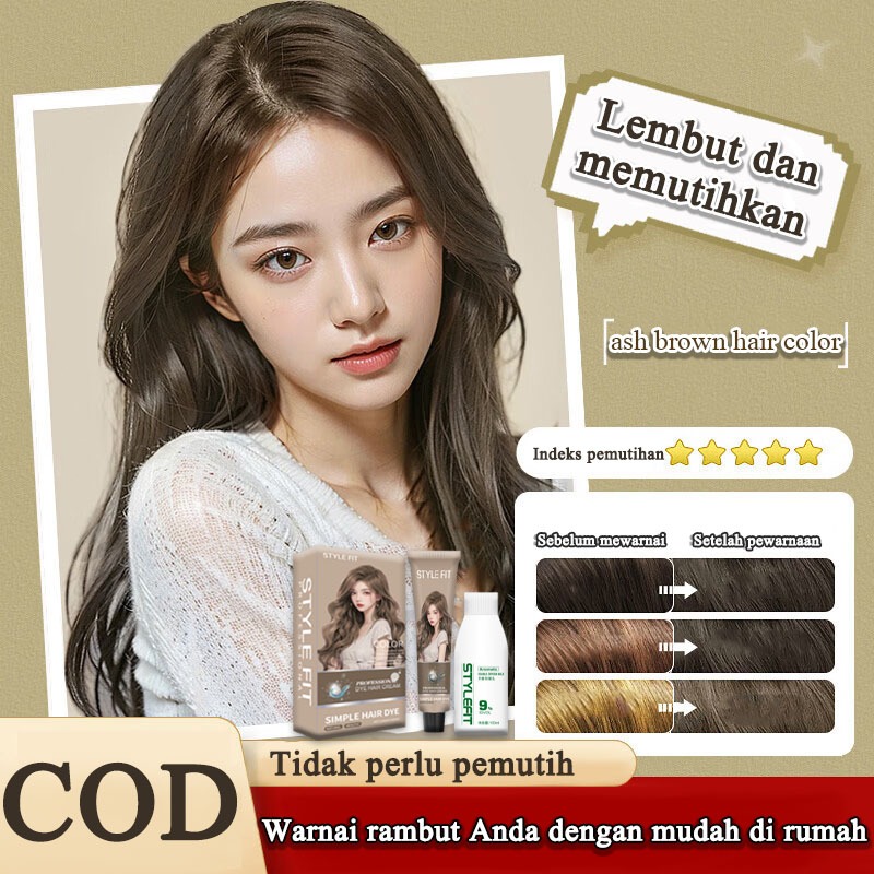 Jual {COD}【Tersedia dari stok】STYLE FIT ash grey hair colour *200ml ...