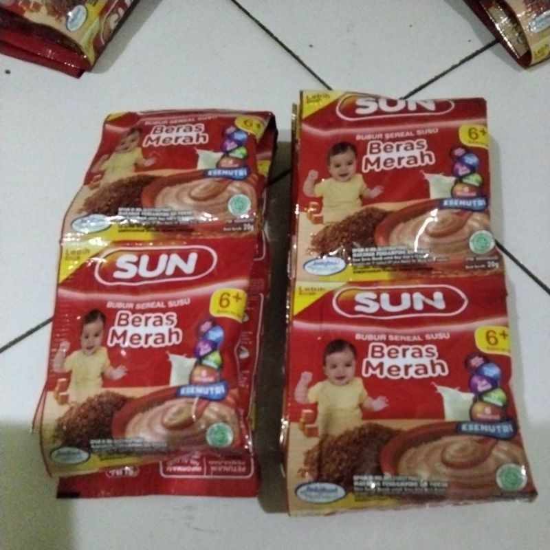 Jual Sun Beras Merah 6 Bubur Sereal Susu 1 Sachet 20gr Dijual Per8