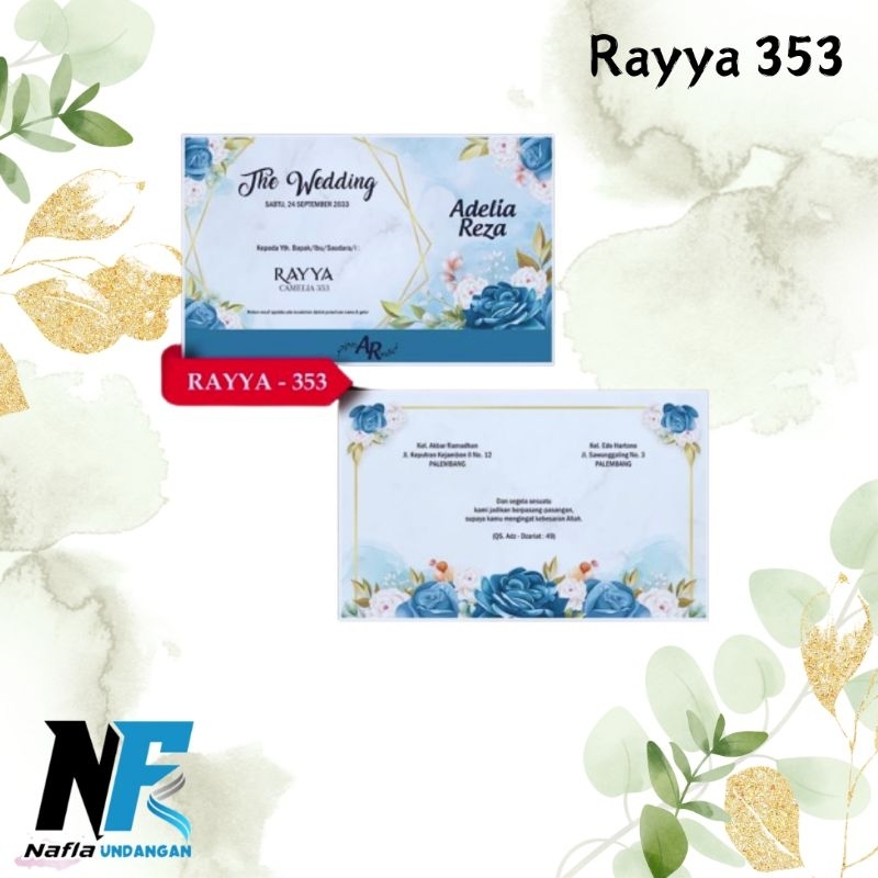 Jual Blangko Undangan atau Kertas Undangan Pernikahan RAYYA 353 Harga ...