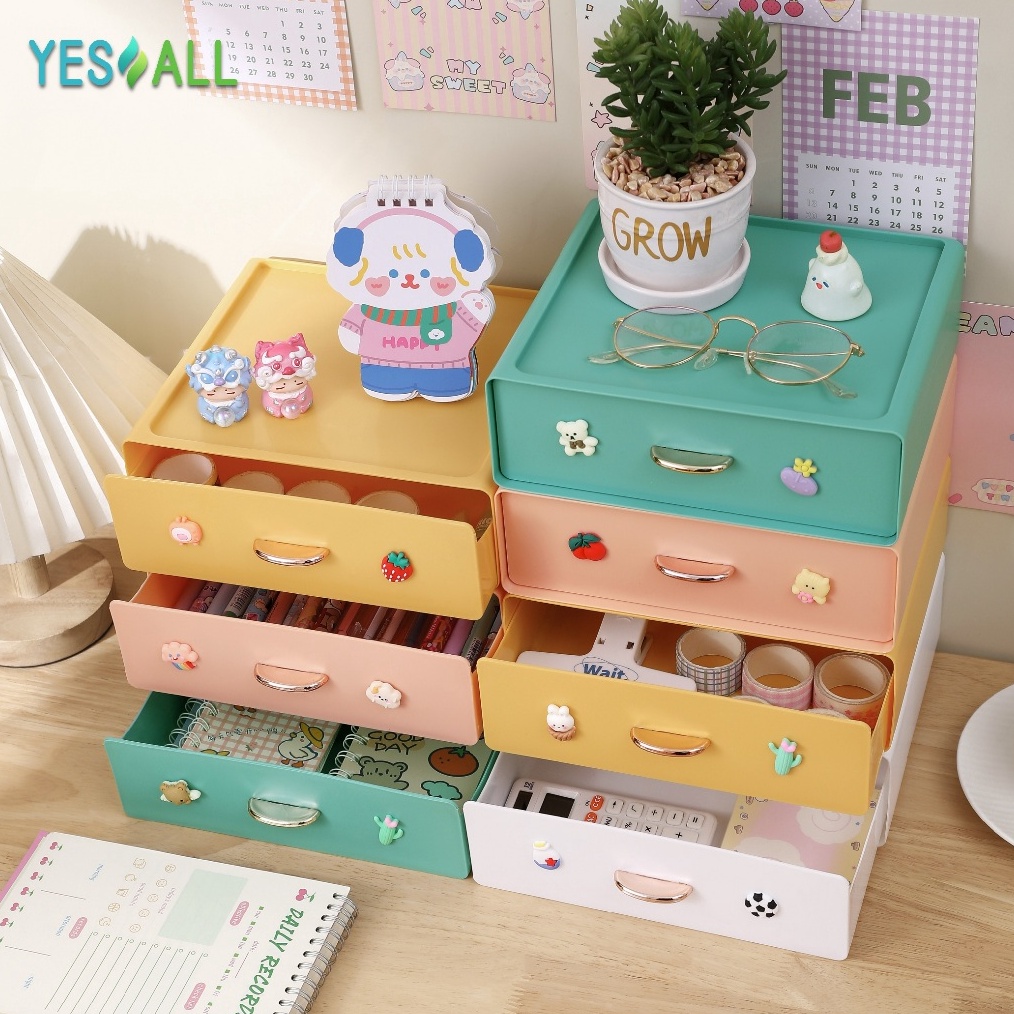 Jual YESALL Rak Tingkat Susun ltifungsi 2 Tingkat Laci Kosmetik Rakit ...