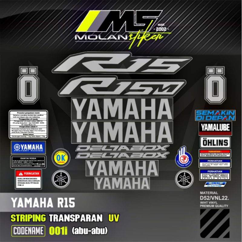 Jual Sticker Striping Variasi Transparan Uv Yzf R15 V4 R15M All New ...