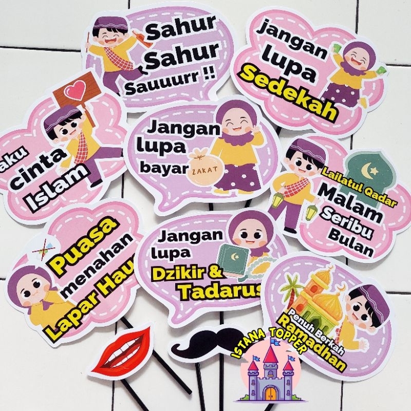 Jual PHOTOBOOTH Seri Bulan Ramadhan / Isi 8 + Free Bibir & Kumis ...