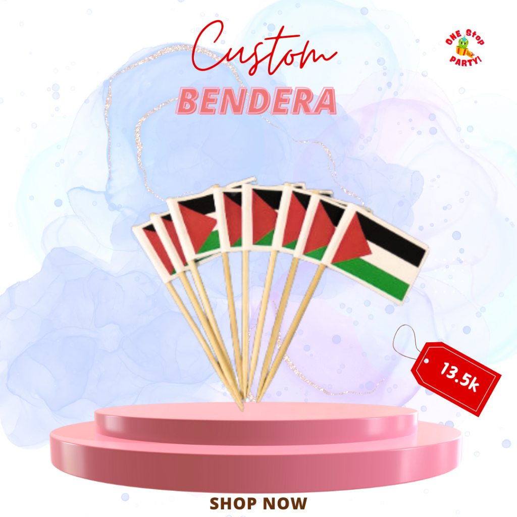 Jual TOPPER BENDERA CUSTOM Tusuk Gigi Custom Bendera Snack / Kue ...