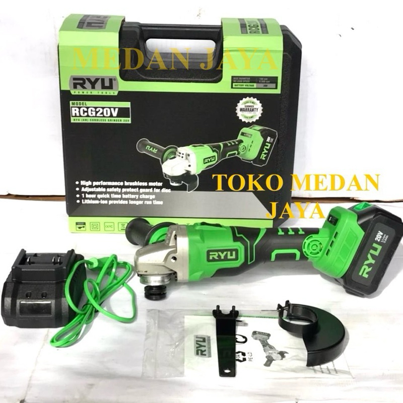 Jual MESIN GERINDA TANGAN RYU 20VOLT BATERAI CORDLESS GRINDER 4