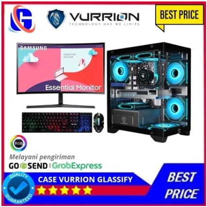 PC Gaming Fullset AMD Ryzen 5 5600GT SSD 128GB lengkap LED 24 FHD 144Hz  Keyboard Mouse GAMING