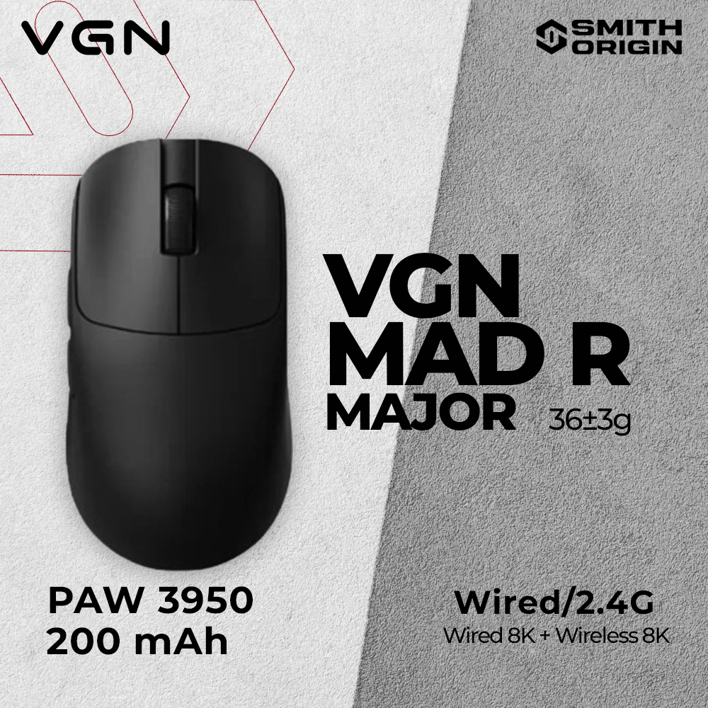Jual VGN VXE MAD R MAJOR Wireless Ultra Light 36g Mouse PAW3950 8000Hz ...