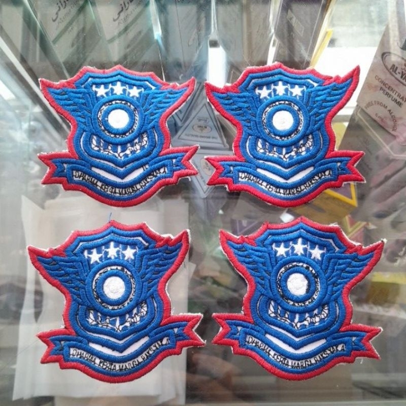 Jual BORDIR LOGO LANTAS BIRU LIST MERAH TIMBUL SATUAN | Shopee Indonesia