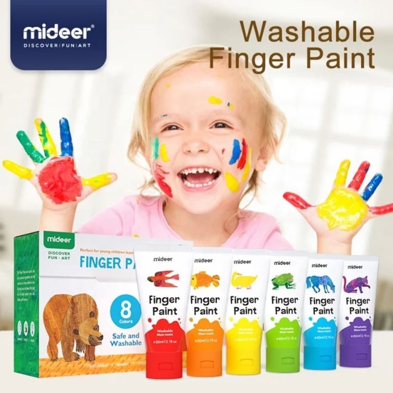 Jual finger paint 8 colors and book | Shopee Indonesia