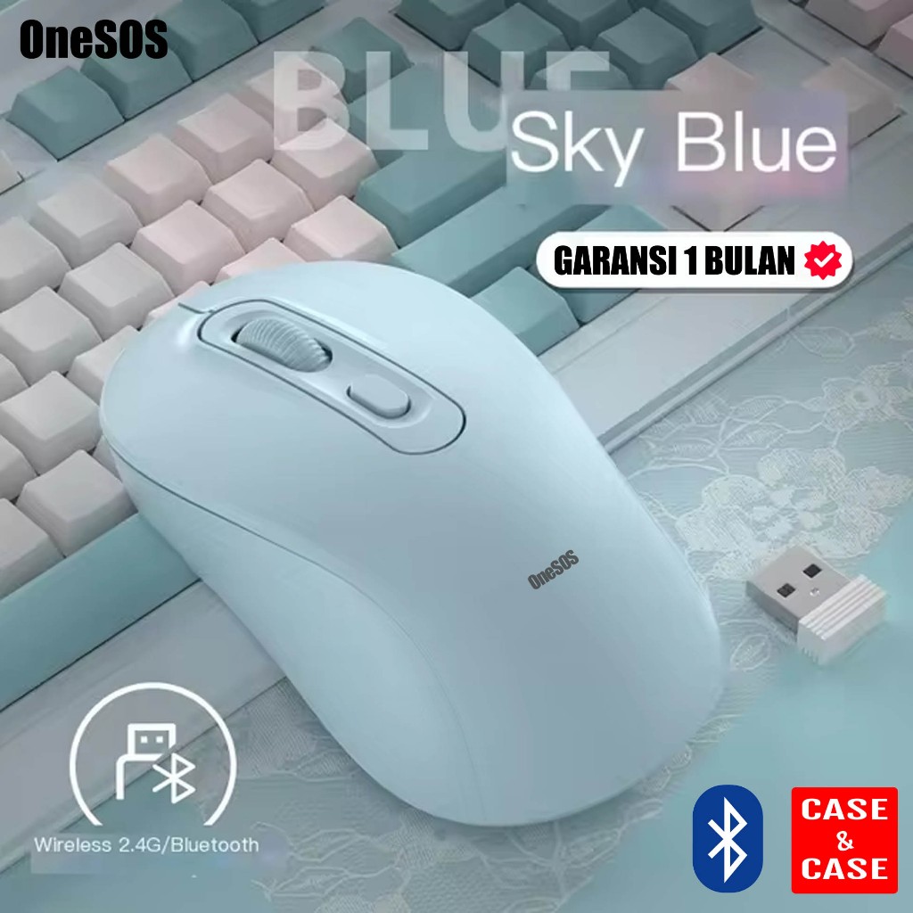 Jual Mouse Silent Wireless Click Dual Mode USB 2.4Ghz Notebook Tablet ...