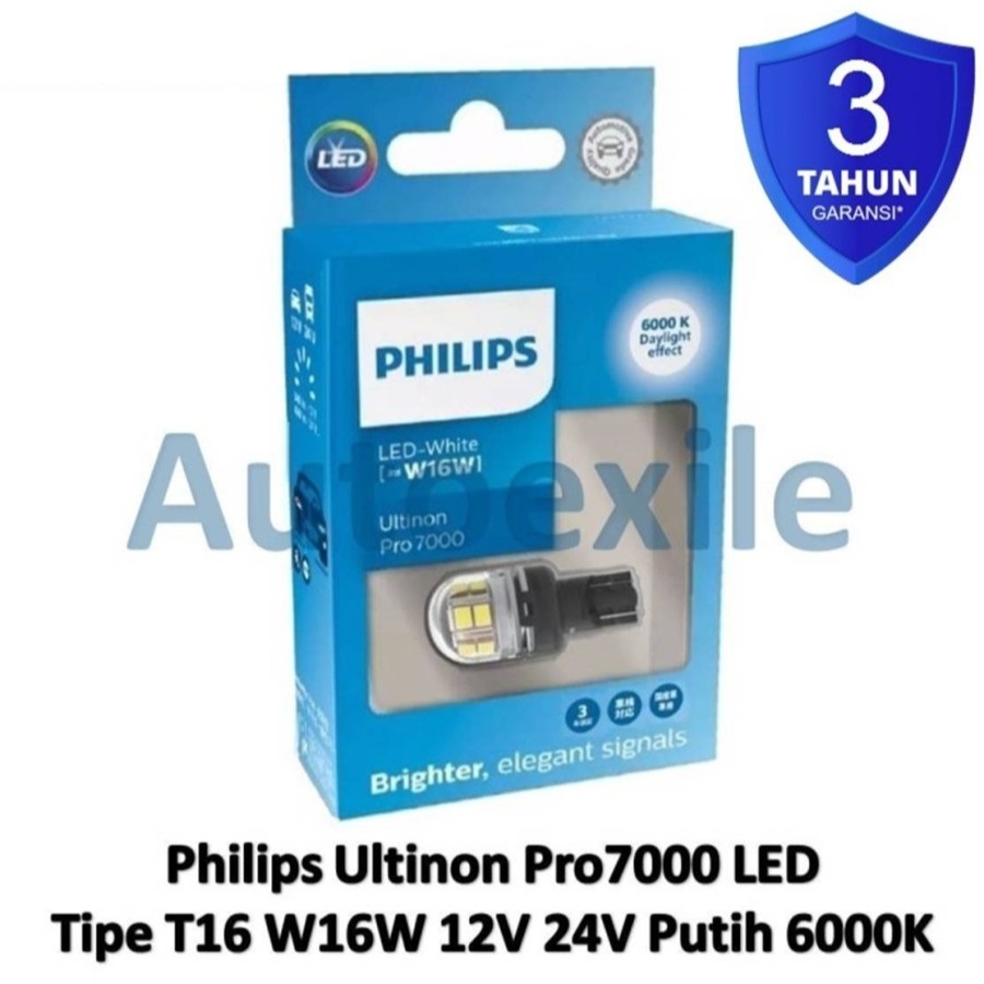 Jual Philips Ultinon Pro7000 LED T16 W16W 12V 24V Putih White Original ...