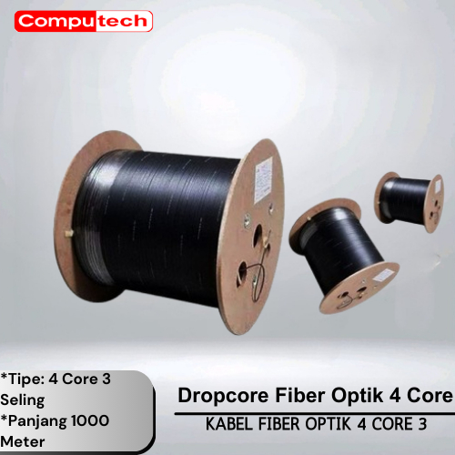Jual Kabel Dropcore Fiber Optik 1Core 3 Seling 1000M FIBER | Shopee ...