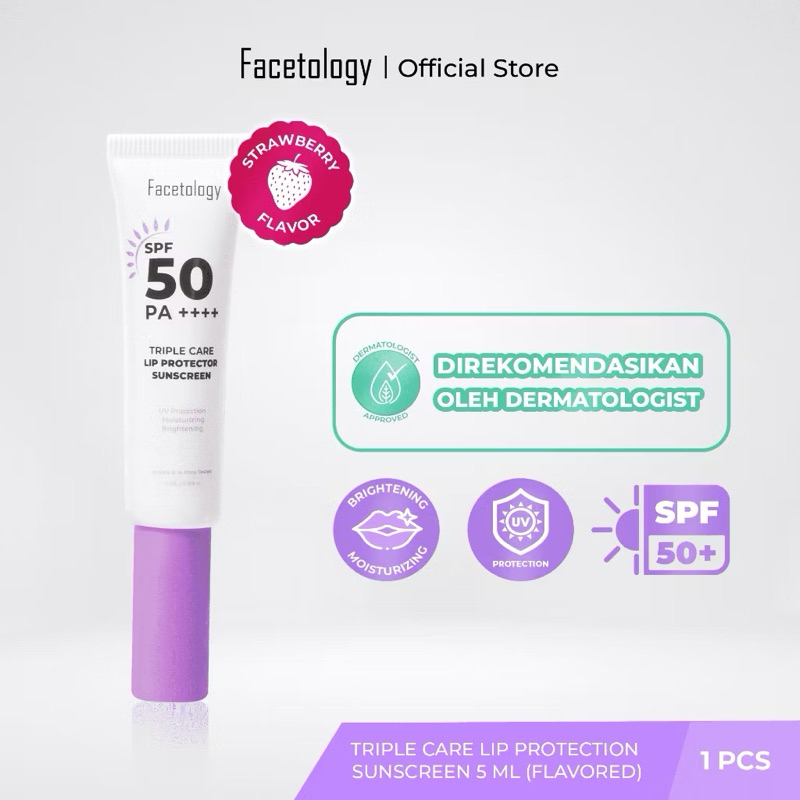 Jual FACETOLOGY TRIPLE CARE LIP PROTECTOR SUNSCREEN SPF 50 PA+++/ LIP