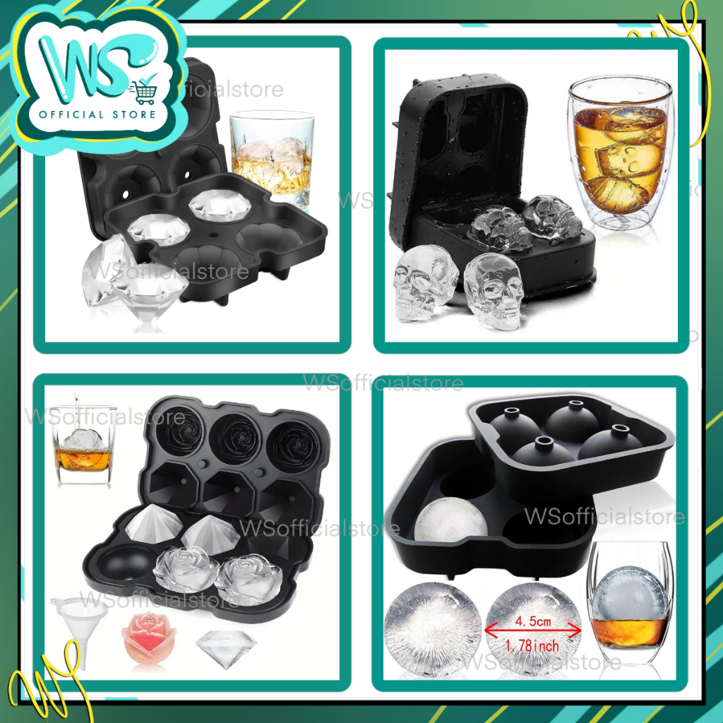 Jual CETAKAN ES BATU SILIKON ICE CUBE MOLD FOOD GRADE DIAMOND 4GRID ...