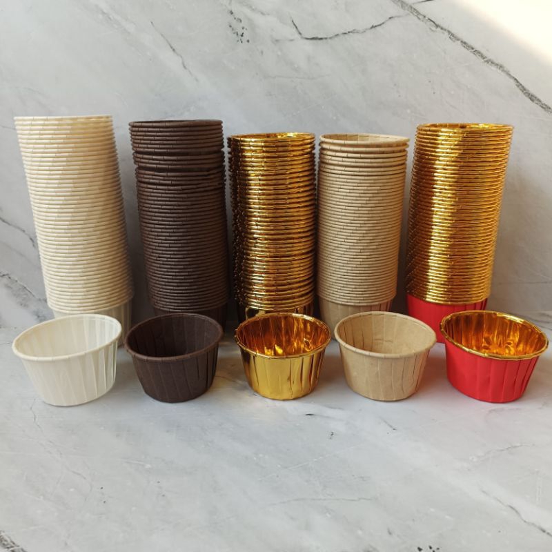 Jual Muffin Cup Curling Large Polos Series 50 Pcs/ Moma Cup/ Paper Cup ...