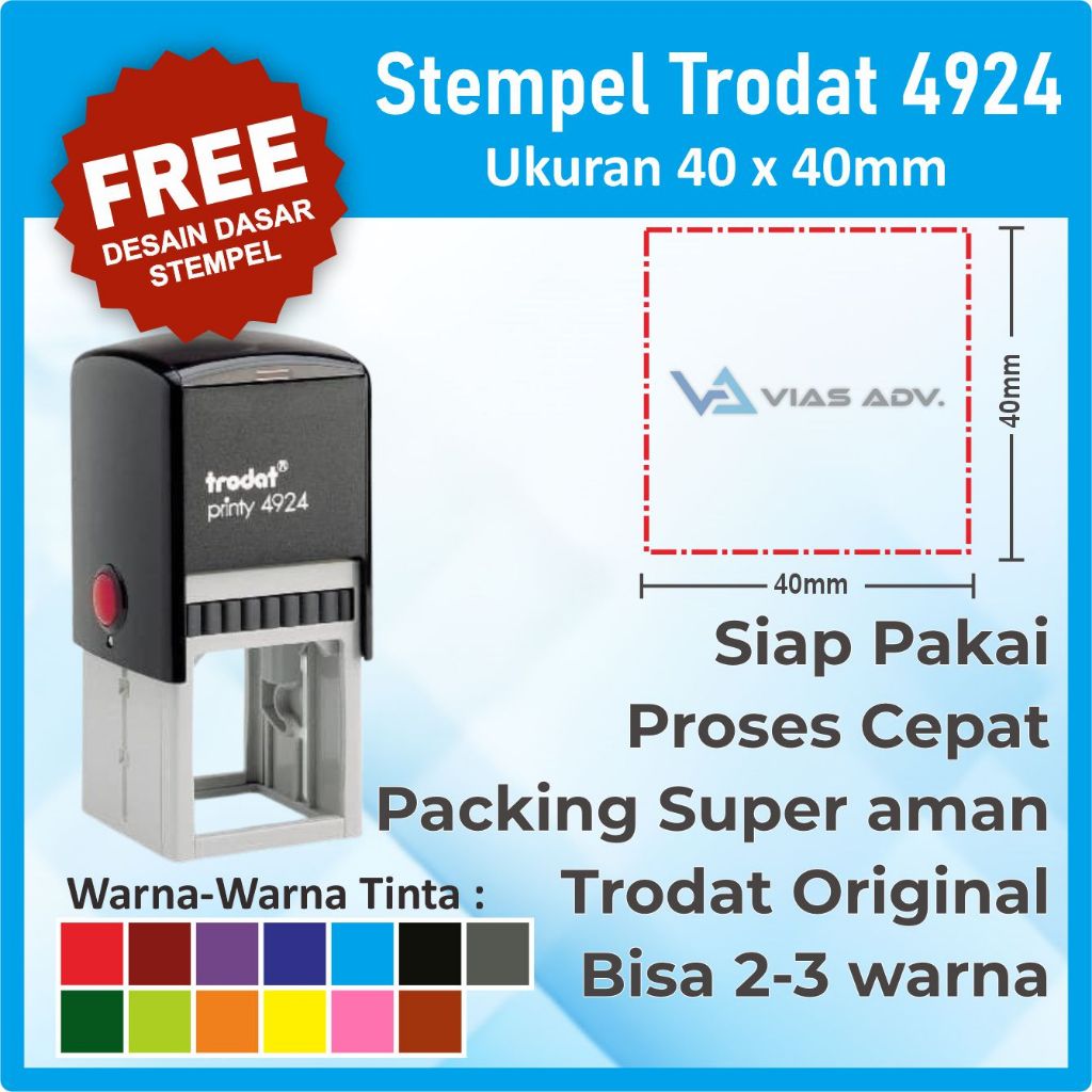 Jual Stempel Trodat Kotak 4924 (40x40mm) Stempel praktis Stempel Toko ...