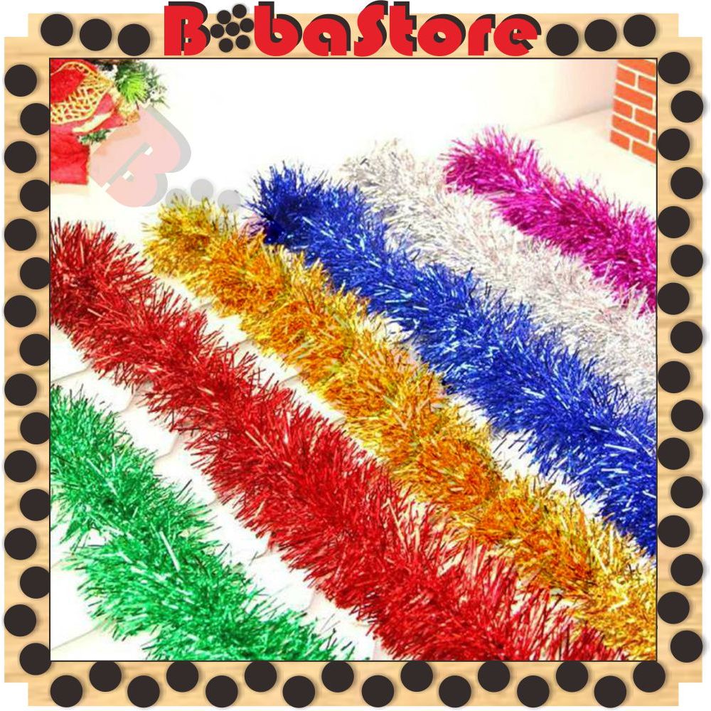 BOBASTORE Hiasan Slinger 2M  Dekorasi Tinsel Rumbai Pesta Hantaran Parcel Ulang Tahun Natal R949