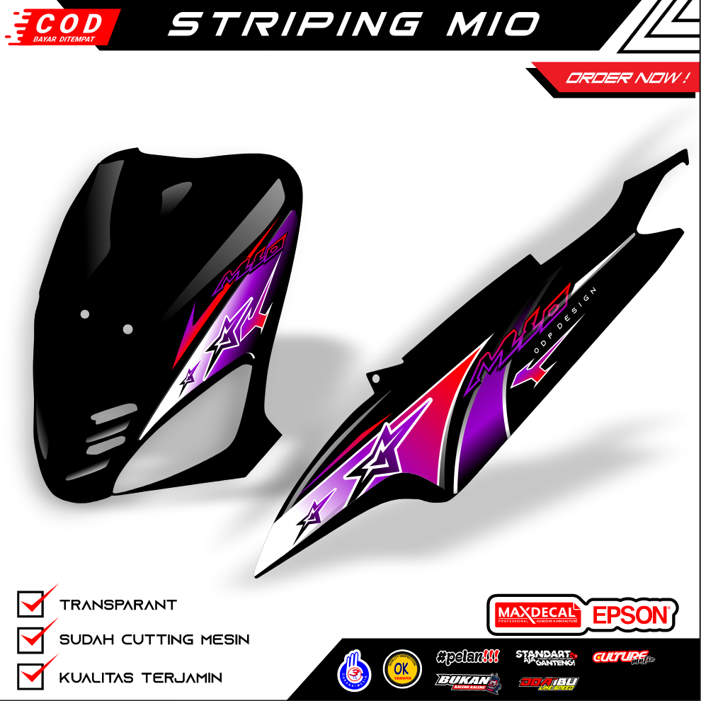 Jual STRIPING TRANSPARAN MIO SPORTY STICKER UV VARIASI DESAIN RACING ...