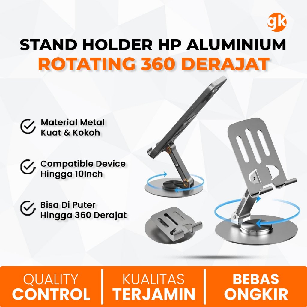 Phone Stand Holder HD65 HP Tablet Smartphone Desktop Folding Full Metal  Aluminium Alloy HD-65