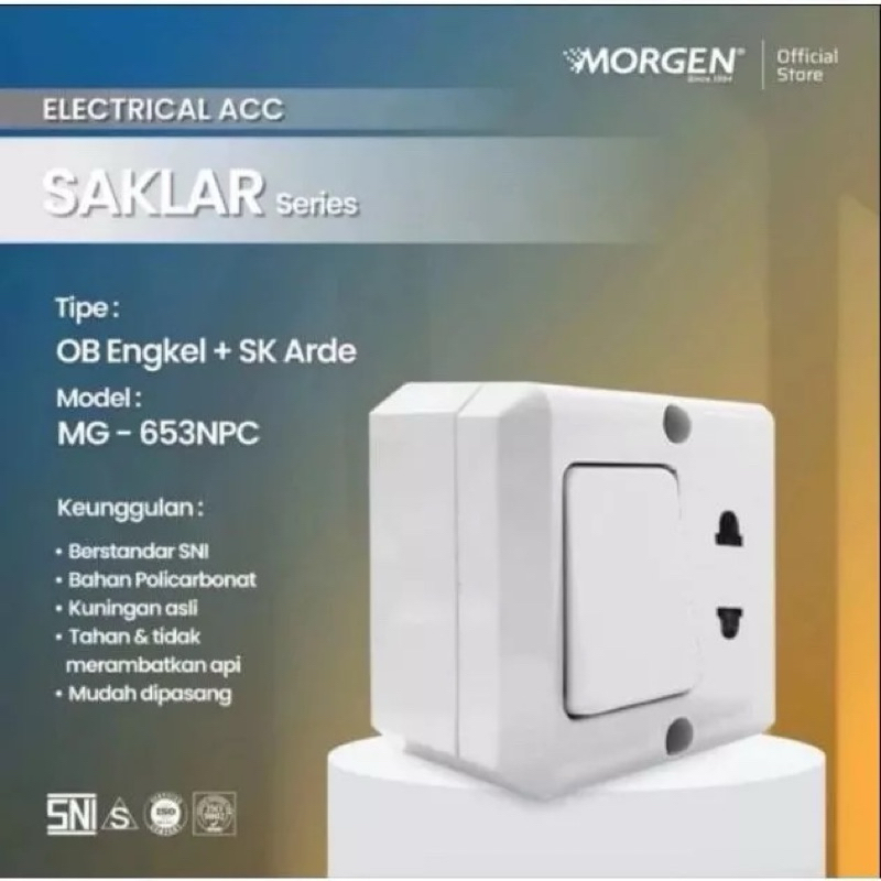 Jual Morgen Saklar Engkel + Stop Kontak OB Outbow Tempel Kayu | Shopee ...