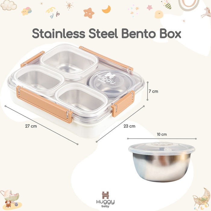 Jual Huggy Baby KM05 Stainless Steel Bento Box Leaking Proof | Shopee ...