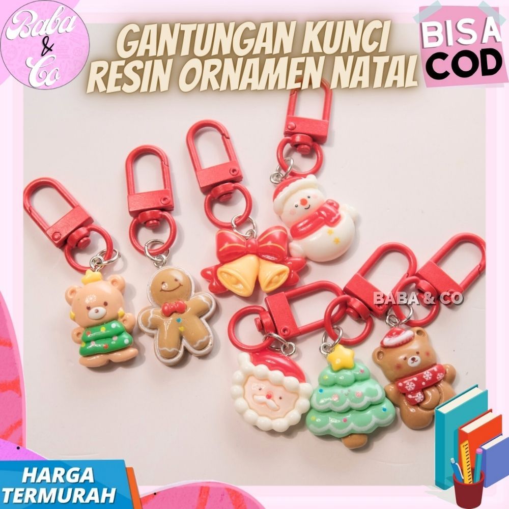 Jual GANTUNGAN KUNCI NATAL ORNAMEN KEYCHAIN GANTUNGAN RESIN LOT KLIP ...