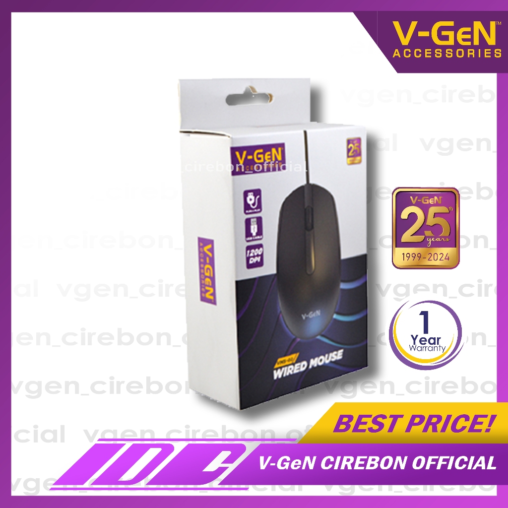Jual Mouse V-GeN VMS-02 1200 DPI Mouse Kabel PNP USB Cable | Shopee ...