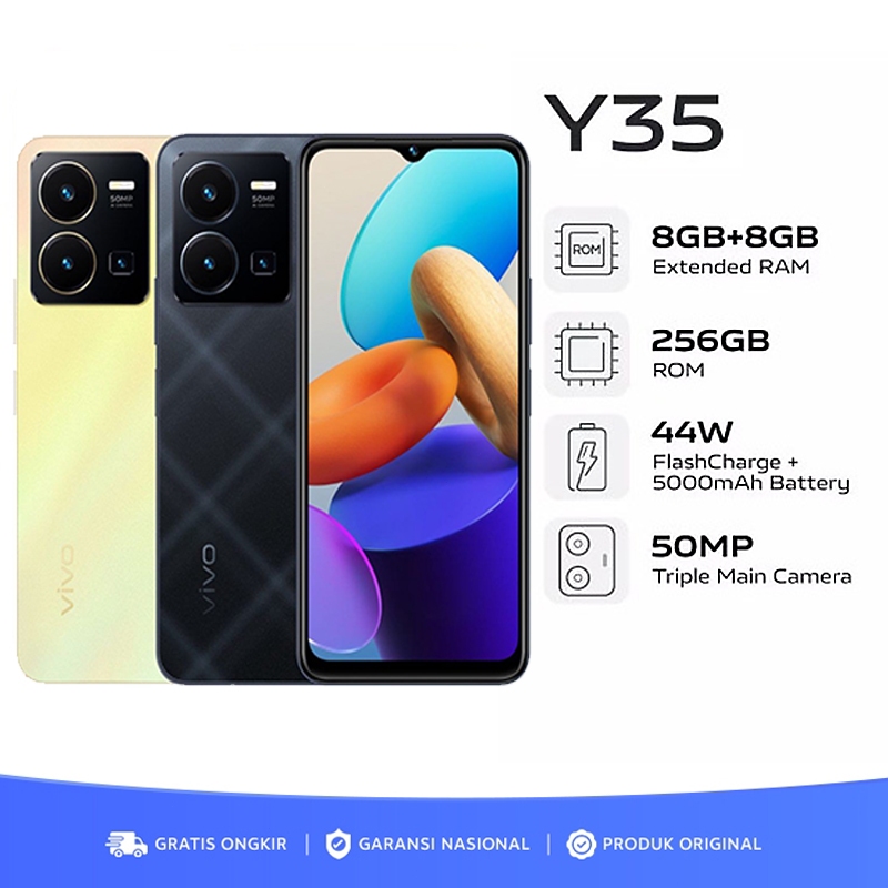 Jual HP Y35 ram 8 256GB , 44W FlashCharge+5000mAh, Splash Waterproof ...