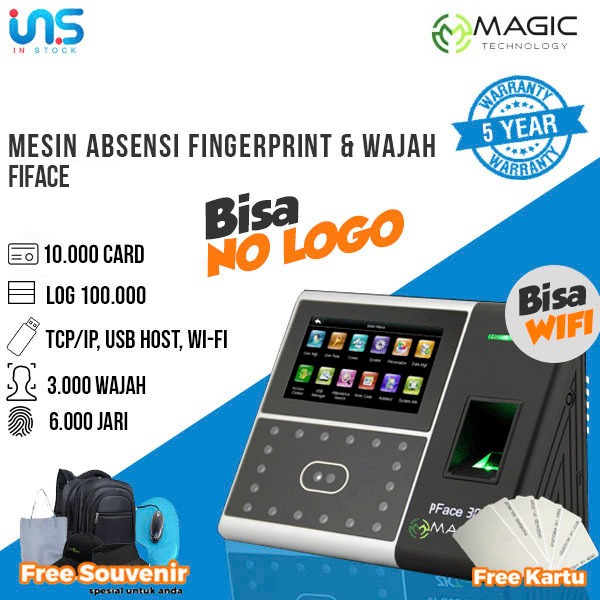 Jual Mesin Absensi Wajah Dan Kartu RFID ZKTECO UFACE Bisa Wifi | MAGIC ...