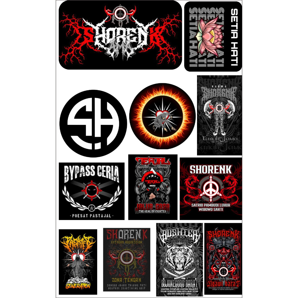 Jual Stiker PSHT Stiker SH terate shorenk isi 45pcs sudah cutting ...