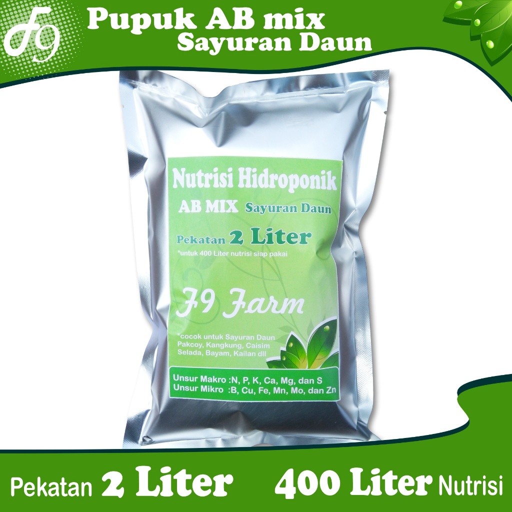 AB Mix 2 L Serbuk Pupuk Nutrisi Hidroponik Sayuran Daun 400 Liter