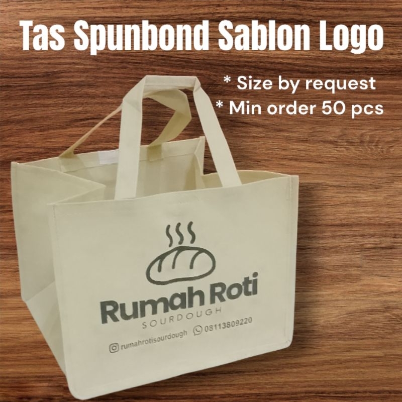 Jual Tas Spunbond Sablon Logo Brand Usaha custom design dan ukuran ...