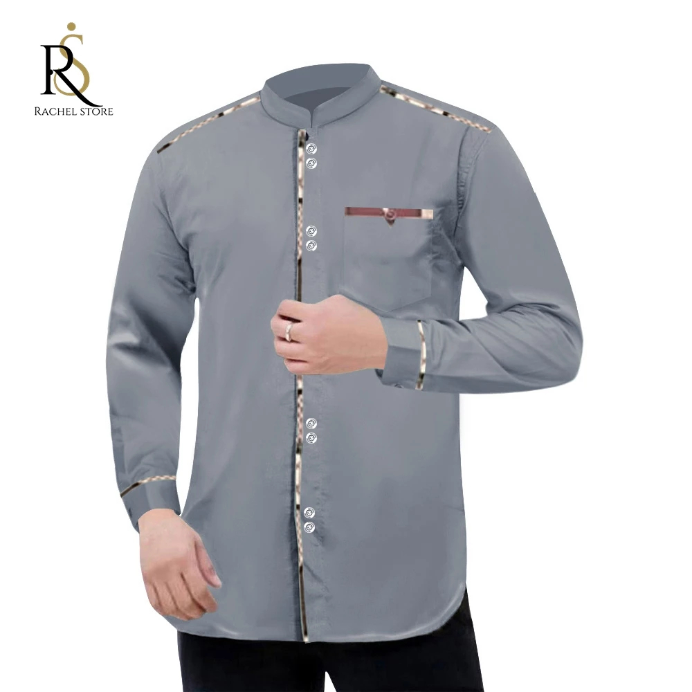 Rachel Fashion Baju Koko Pria Dewasa Muslim Kemeja Lengan Panjang Batik M L XL XXL Terbaru