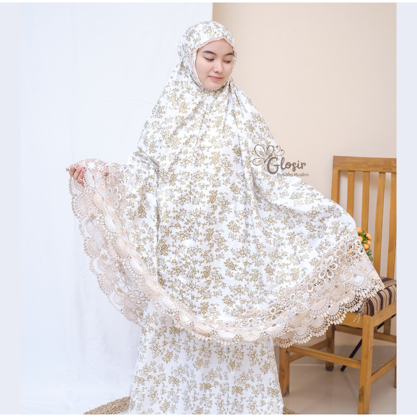 Jual Mukena Dewasa 2in1 Renda Mewah Katun Super Foil Premium Nyaman 