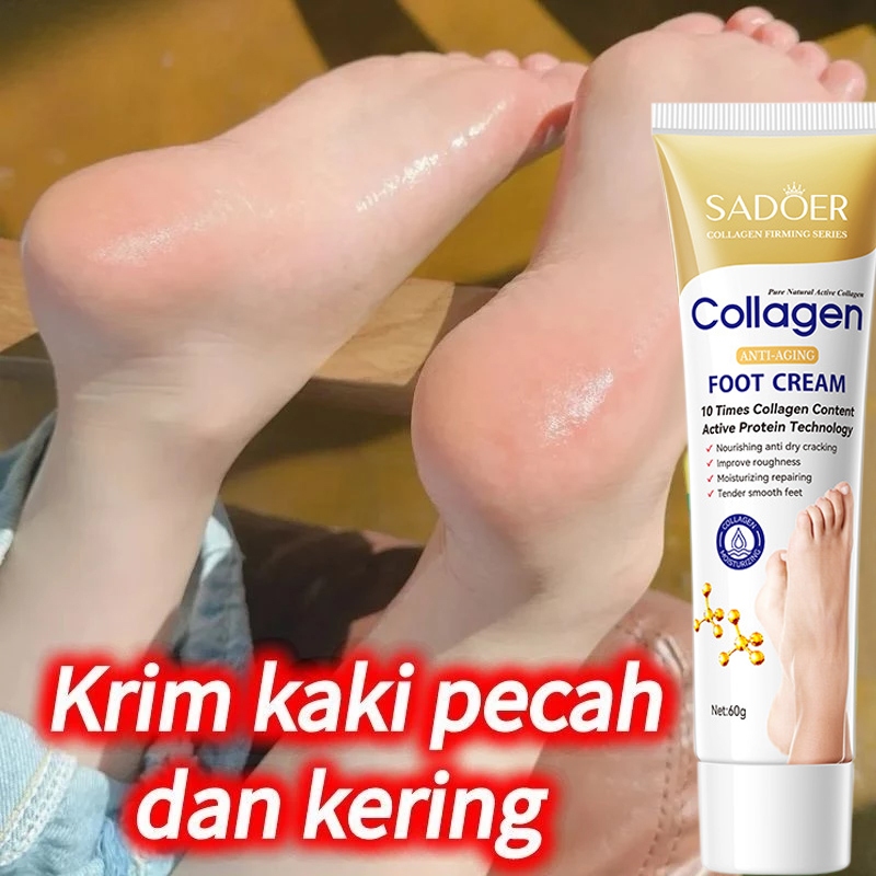 Collagen Foot Cream 60g Krim Kaki Pecah Dan Kering Kasar Ampuh 100% Perbaikan An