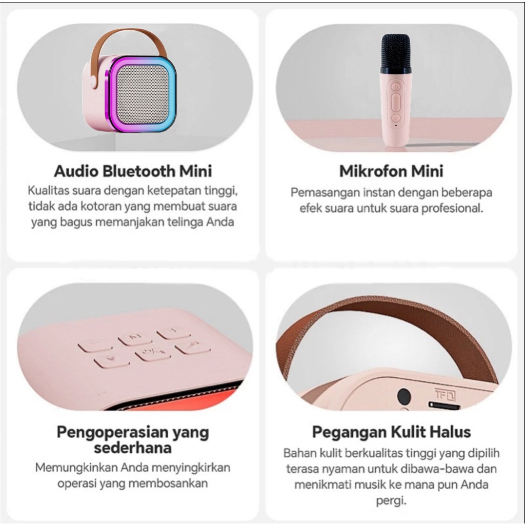 Jual Speaker Bluetooth Mini 2 mic 1 Karaoke /Bluetooth 5.3 Mini Speaker ...