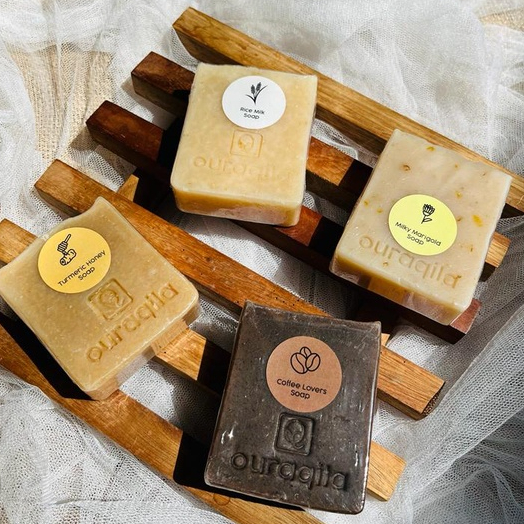 Ouraqila Sabun Natural Soap Bar Herbal Non Sls Non Paraben Kulit Kering & Sensitif Eksim Psoriasis