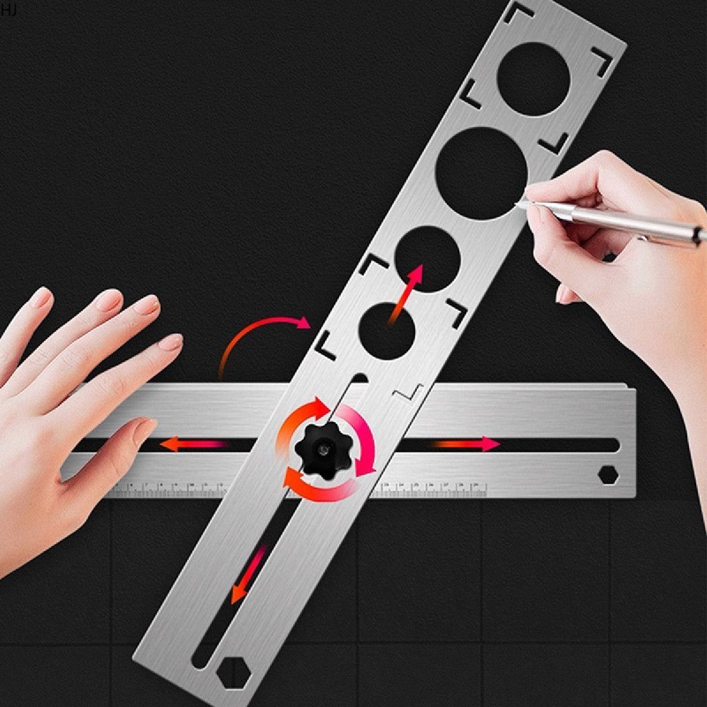 Jual Multi-Fungsional Tile Locator Puncher Ruler Ukur Tangan Posisi ...