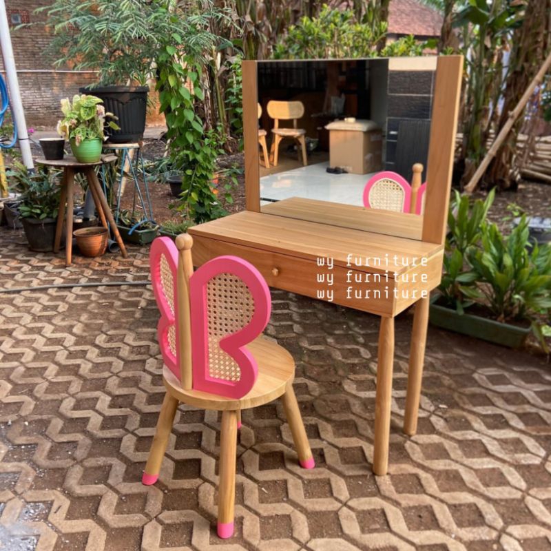 Jual meja rias custom minimalis kayu jati, meja rias kayu jati anak ...