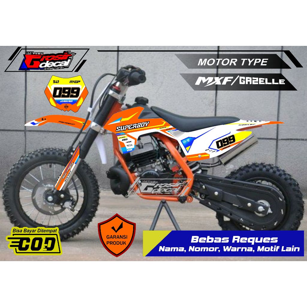 Jual Sticker Decal Stiker Mini Trail 50cc MXF / GAZELLE Full Body Free ...