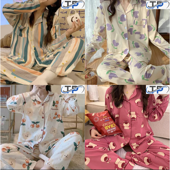Jual Trendpiyama TP1477 2024 Baju Tidur Dewasa Piyama Set Model Kemeja ...