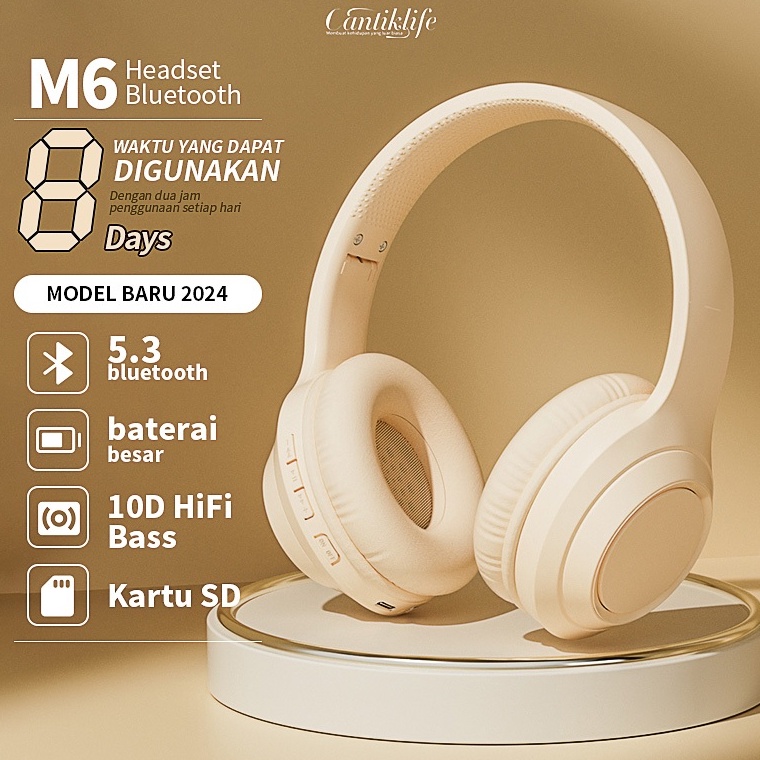 Jual Harga Spesial M6 Headphone Bluetooth 53 Dual HIFI Stereo Noise